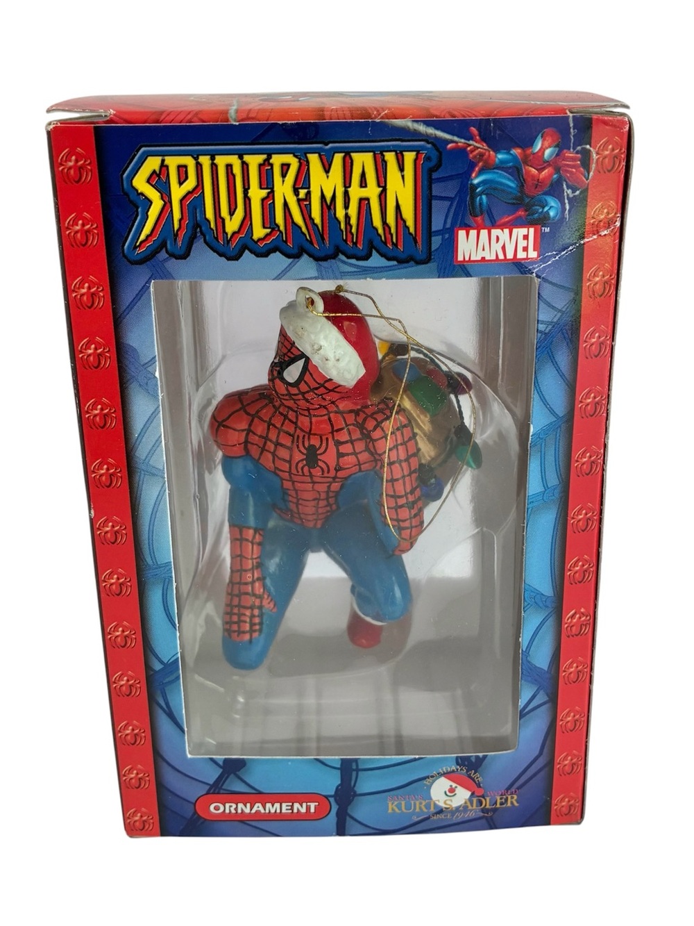 Vintage 2003 Kurt Adler Marvel Spider-Man Christmas Ornament With Box